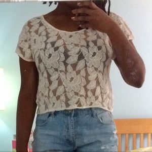 Xhilaration Sheer Lace Top
